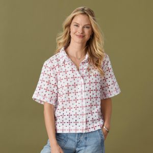 Kenna Embroidered Eyelet Shirt